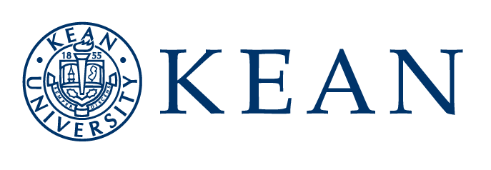 Kean university crest, navy blue kean university logo