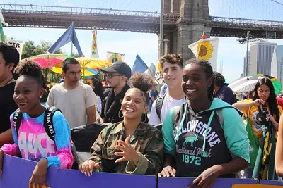 Group of young Black girls at a protest 